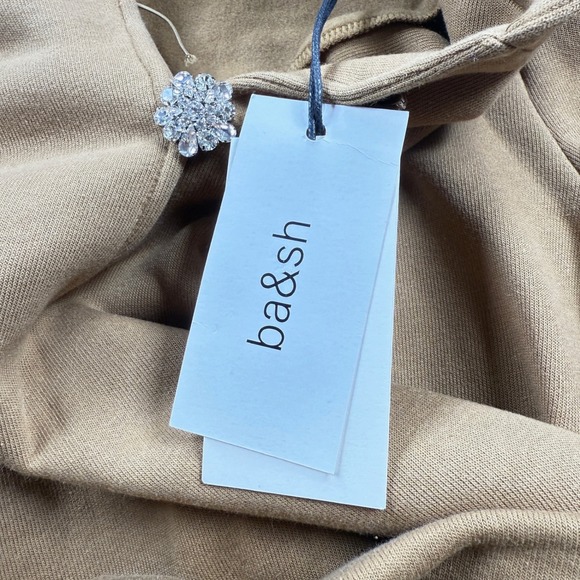 ba&sh Hoodie Women's M NWT Camel Puff Sleeve Embellished Hoodie Sweatshirt Chic - Picture 11 of 14